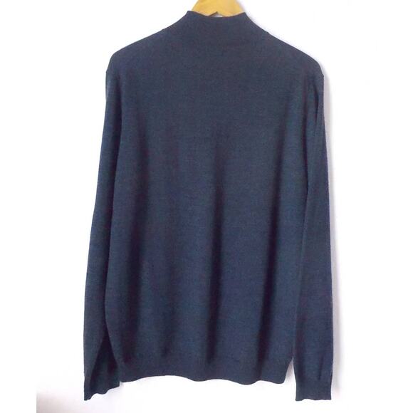 Brooks Brothers 346 Blue Pullover Sweater 100% Italian Merino Wool Men sz Large - Picture 1 of 7